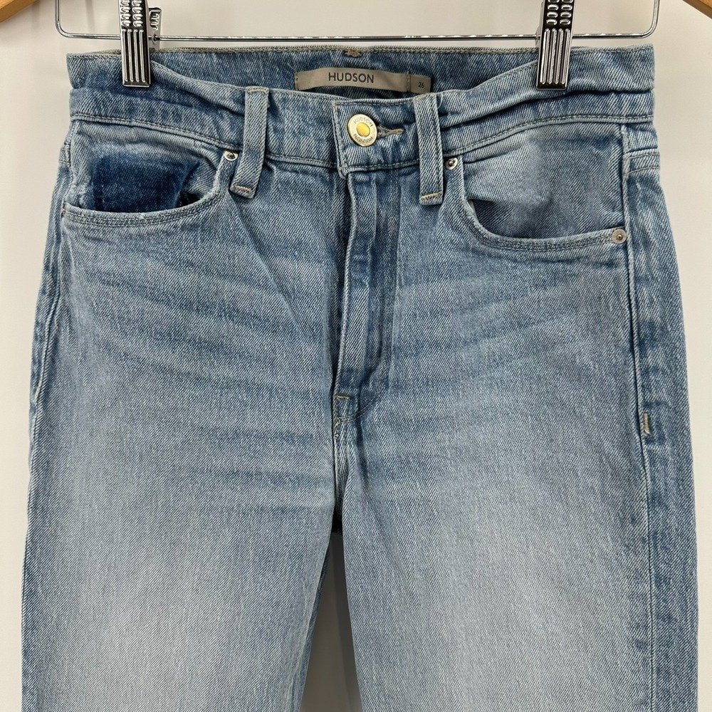 Hudson Barbara Ivy Jeans Womens 26 Blue Denim High Rise Bootcut Leg Crop Raw Hem